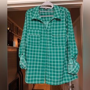 Green button down collared shirt, Great Condition